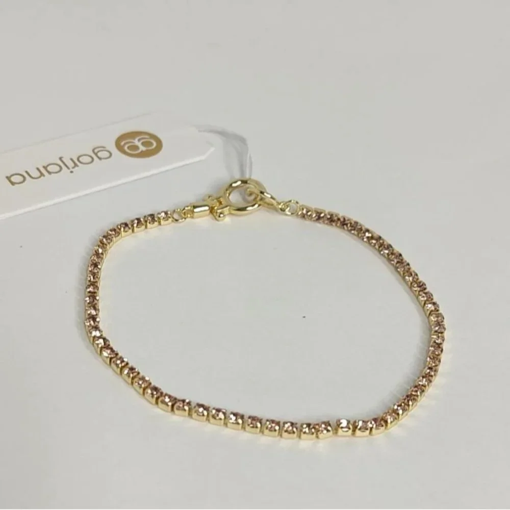 Gorjana Bracelet Lexi 18K Gold Plated Crystal Blush Pink NEW - Picture 4 of 10